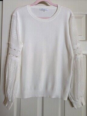 Siani Italian White Knit Crewneck Sweater